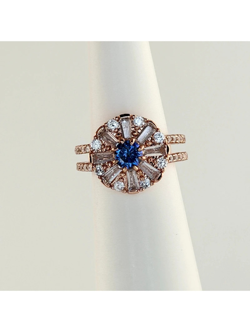 Bomb Party Sz 5 "Carousel Of Sparkle" Rainbow Topaz Rose Gold RBP3958 Retro